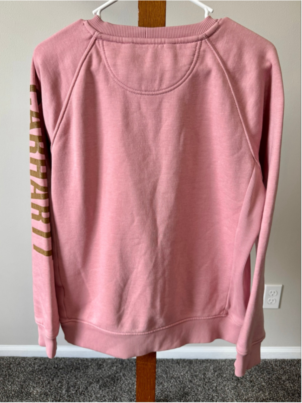 WOMEN'S MIDWEIGHT CREWNECK BLOCK LOGO SLEEVE GRAPHIC SWEATSHIRT PINK MEDIUM - Picture 8 of 12